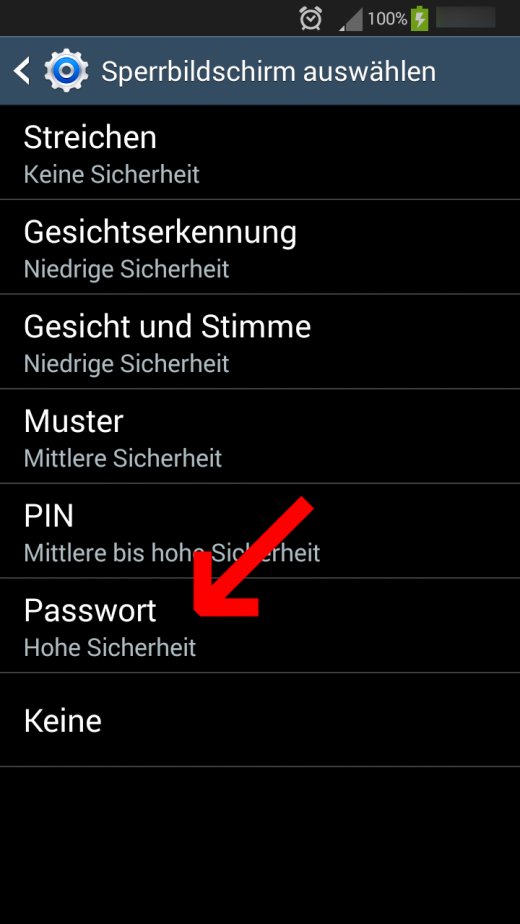 Passwort: Android verschlüsseln