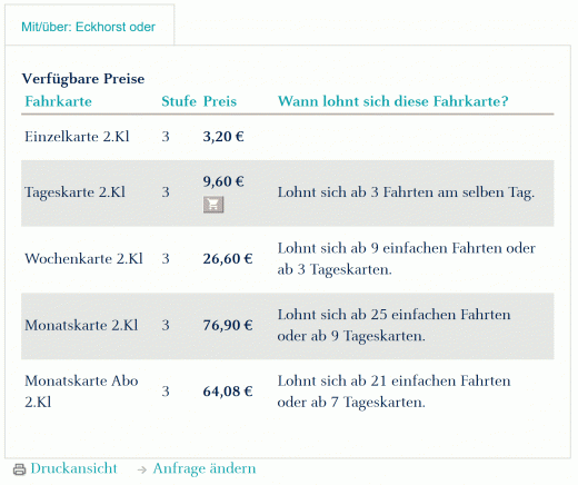 nah.sh Preise via Bad Segeberg